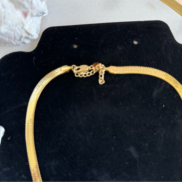 Jennifer Zeuner Flat Gold Snake Chain Necklace - New w/ Pouch & Care Card - Picture 5 of 9